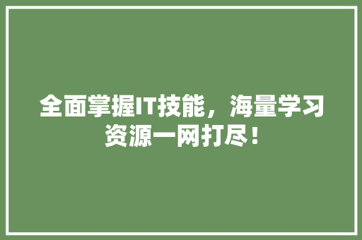 全面掌握IT技能，海量学习资源一网打尽！ 必应SEO