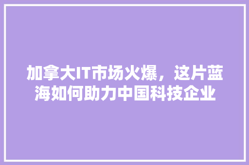 加拿大IT市场火爆,这片蓝海如何助力中国科技企业 必应SEO 加拿大IT市场火爆,这片蓝海如何助力中国科技企业 必应SEO