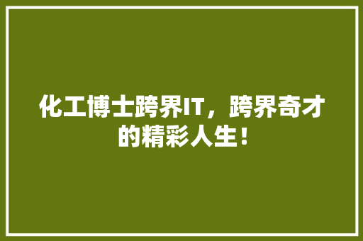 化工博士跨界IT，跨界奇才的精彩人生！ 必应SEO