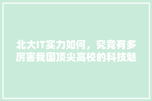 北大IT实力如何，究竟有多厉害我国顶尖高校的科技魅力！