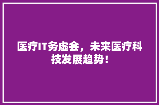 医疗IT务虚会，未来医疗科技发展趋势！ SEO关键词