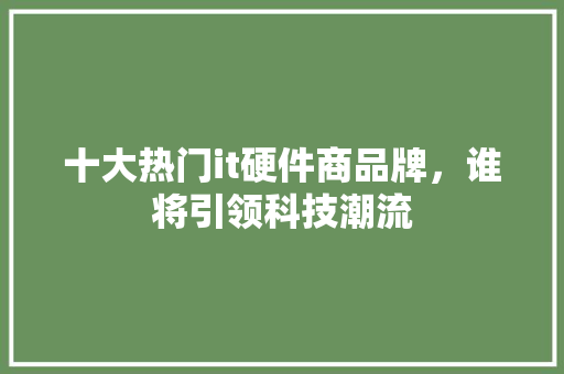十大热门it硬件商品牌，谁将引领科技潮流 SEO关键词