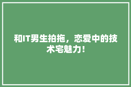 和IT男生拍拖，恋爱中的技术宅魅力！