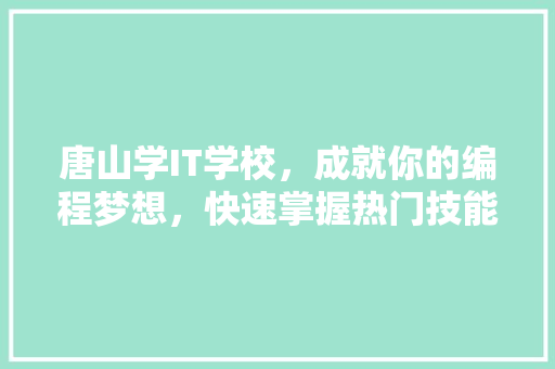唐山学IT学校，成就你的编程梦想，快速掌握热门技能！ 神马SEO