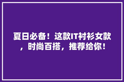 夏日必备！这款IT衬衫女款，时尚百搭，推荐给你！