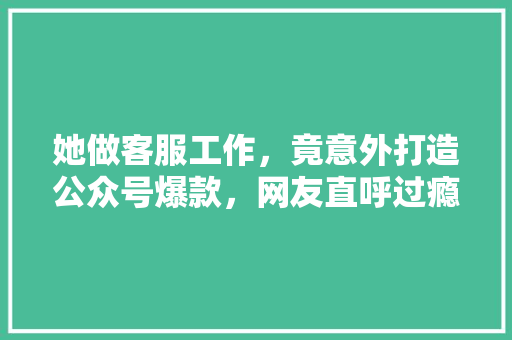 她做客服工作，竟意外打造公众号爆款，网友直呼过瘾 百度SEO
