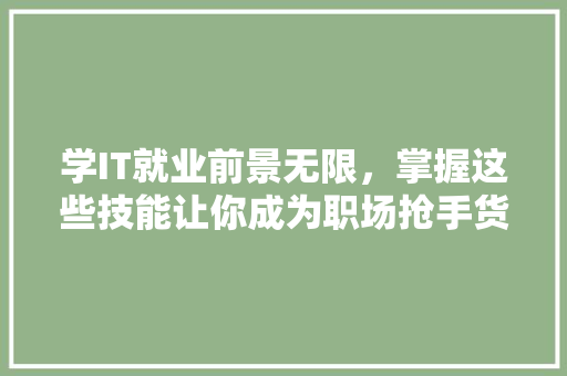 学IT就业前景无限，掌握这些技能让你成为职场抢手货！