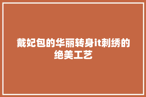 戴妃包的华丽转身it刺绣的绝美工艺