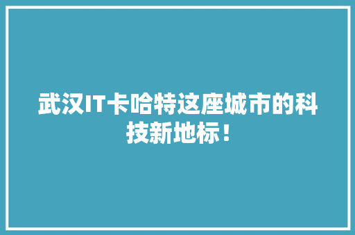 武汉IT卡哈特这座城市的科技新地标！ SEO关键词