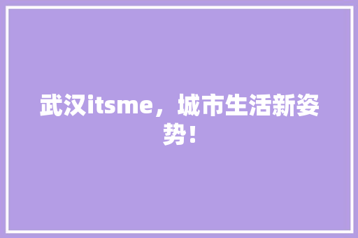 武汉itsme，城市生活新姿势！