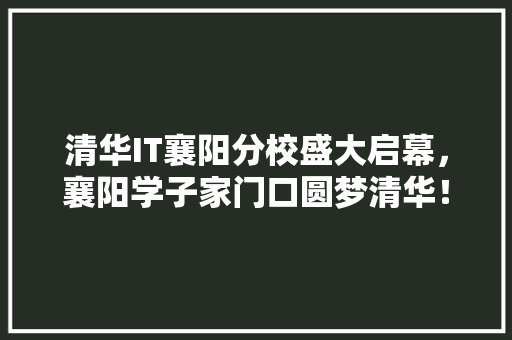 清华IT襄阳分校盛大启幕，襄阳学子家门口圆梦清华！ 必应SEO