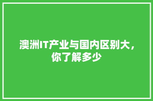 澳洲IT产业与国内区别大，你了解多少 必应SEO