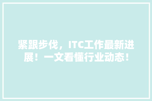 紧跟步伐，ITC工作最新进展！一文看懂行业动态！ SEO关键词