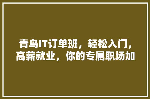 青鸟IT订单班，轻松入门，高薪就业，你的专属职场加速器！