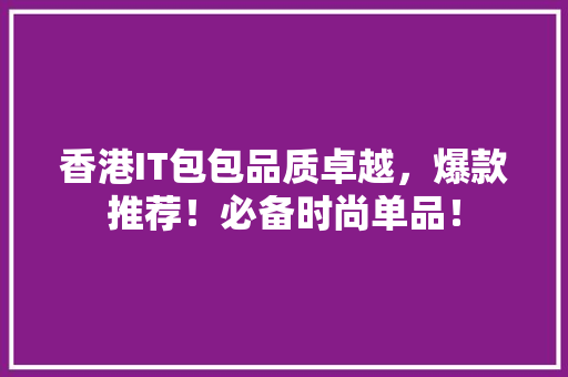香港IT包包品质卓越，爆款推荐！必备时尚单品！