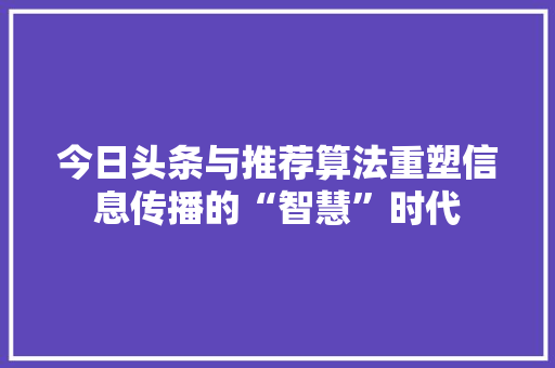今日头条与推荐算法重塑信息传播的“智慧”时代 SEO关键词