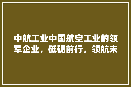 中航工业中国航空工业的领军企业，砥砺前行，领航未来