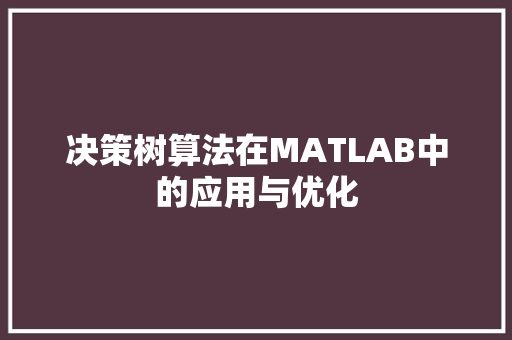 决策树算法在MATLAB中的应用与优化