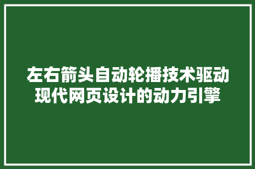 左右箭头自动轮播技术驱动现代网页设计的动力引擎