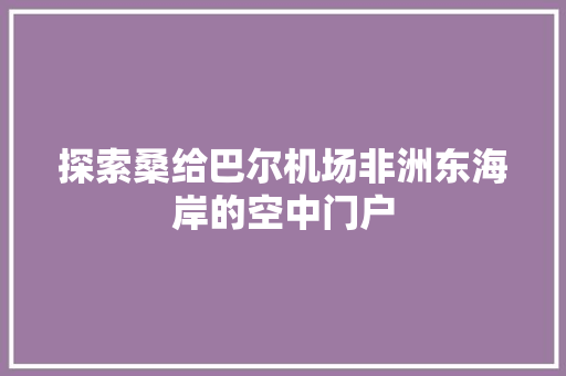 探索桑给巴尔机场非洲东海岸的空中门户