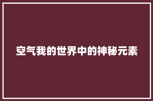 空气我的世界中的神秘元素