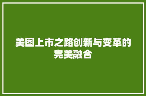 美图上市之路创新与变革的完美融合