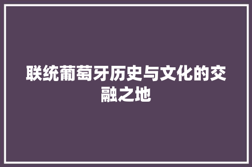 联统葡萄牙历史与文化的交融之地 百度SEO