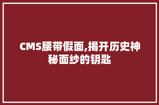 CMS腰带假面,揭开历史神秘面纱的钥匙 百度SEO