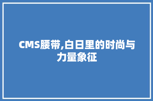 CMS腰带,白日里的时尚与力量象征 必应SEO
