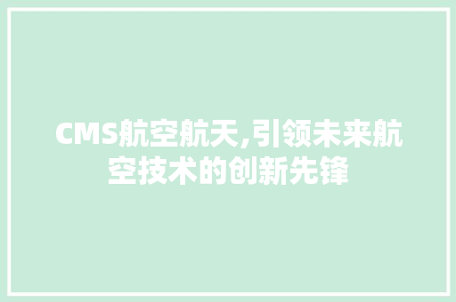 CMS航空航天,引领未来航空技术的创新先锋 必应SEO