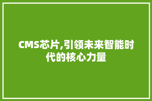 CMS芯片,引领未来智能时代的核心力量 神马SEO