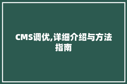 CMS调优,详细介绍与方法指南