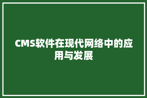 CMS软件在现代网络中的应用与发展 百度SEO