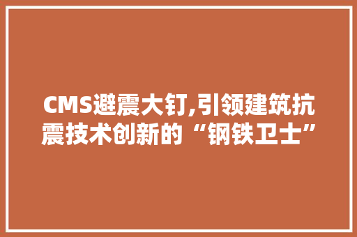 CMS避震大钉,引领建筑抗震技术创新的“钢铁卫士”