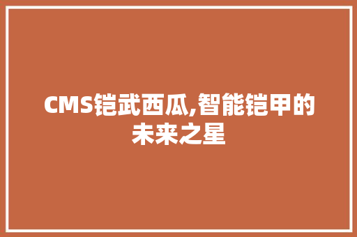 CMS铠武西瓜,智能铠甲的未来之星 神马SEO
