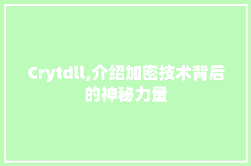 Crytdll,介绍加密技术背后的神秘力量 网站建设公司