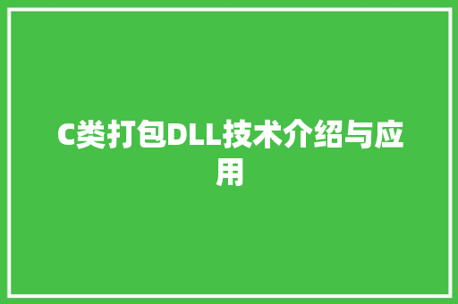 C类打包DLL技术介绍与应用