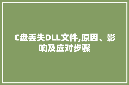 C盘丢失DLL文件,原因、影响及应对步骤