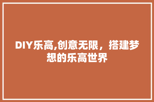 DIY乐高,创意无限，搭建梦想的乐高世界