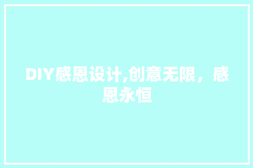 DIY感恩设计,创意无限，感恩永恒