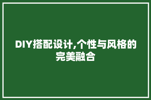 DIY搭配设计,个性与风格的完美融合 必应SEO DIY搭配设计,个性与风格的完美融合 必应SEO