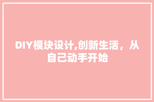 DIY模块设计,创新生活，从自己动手开始