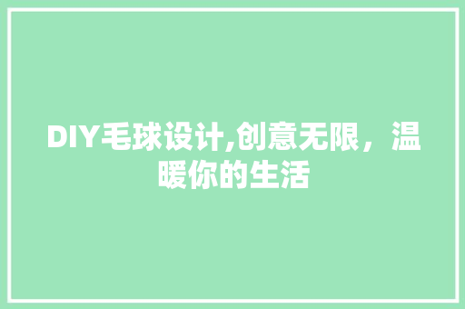 DIY毛球设计,创意无限，温暖你的生活 百度SEO