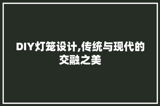 DIY灯笼设计,传统与现代的交融之美 SEO关键词