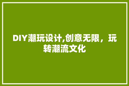 DIY潮玩设计,创意无限，玩转潮流文化
