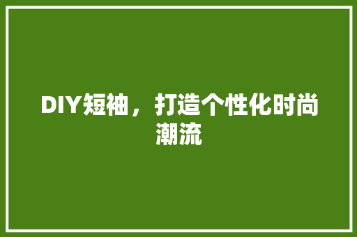 DIY短袖，打造个性化时尚潮流