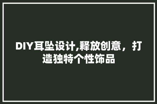 DIY耳坠设计,释放创意，打造独特个性饰品