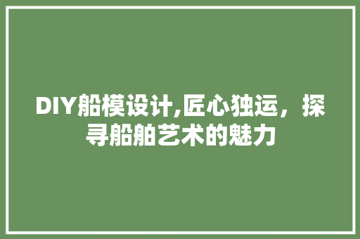 DIY船模设计,匠心独运，探寻船舶艺术的魅力