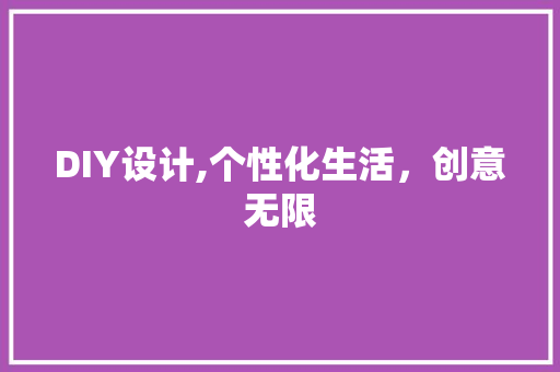 DIY设计,个性化生活，创意无限