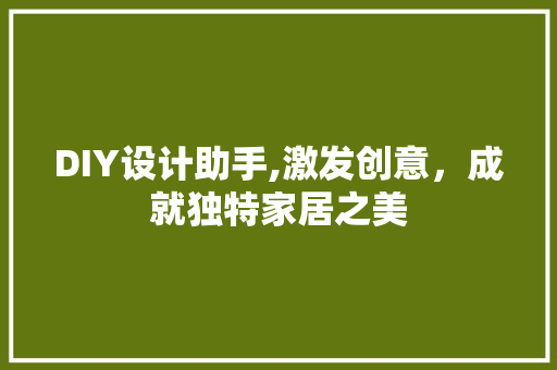 DIY设计助手,激发创意，成就独特家居之美